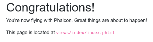 Стартовая страница Phalcon